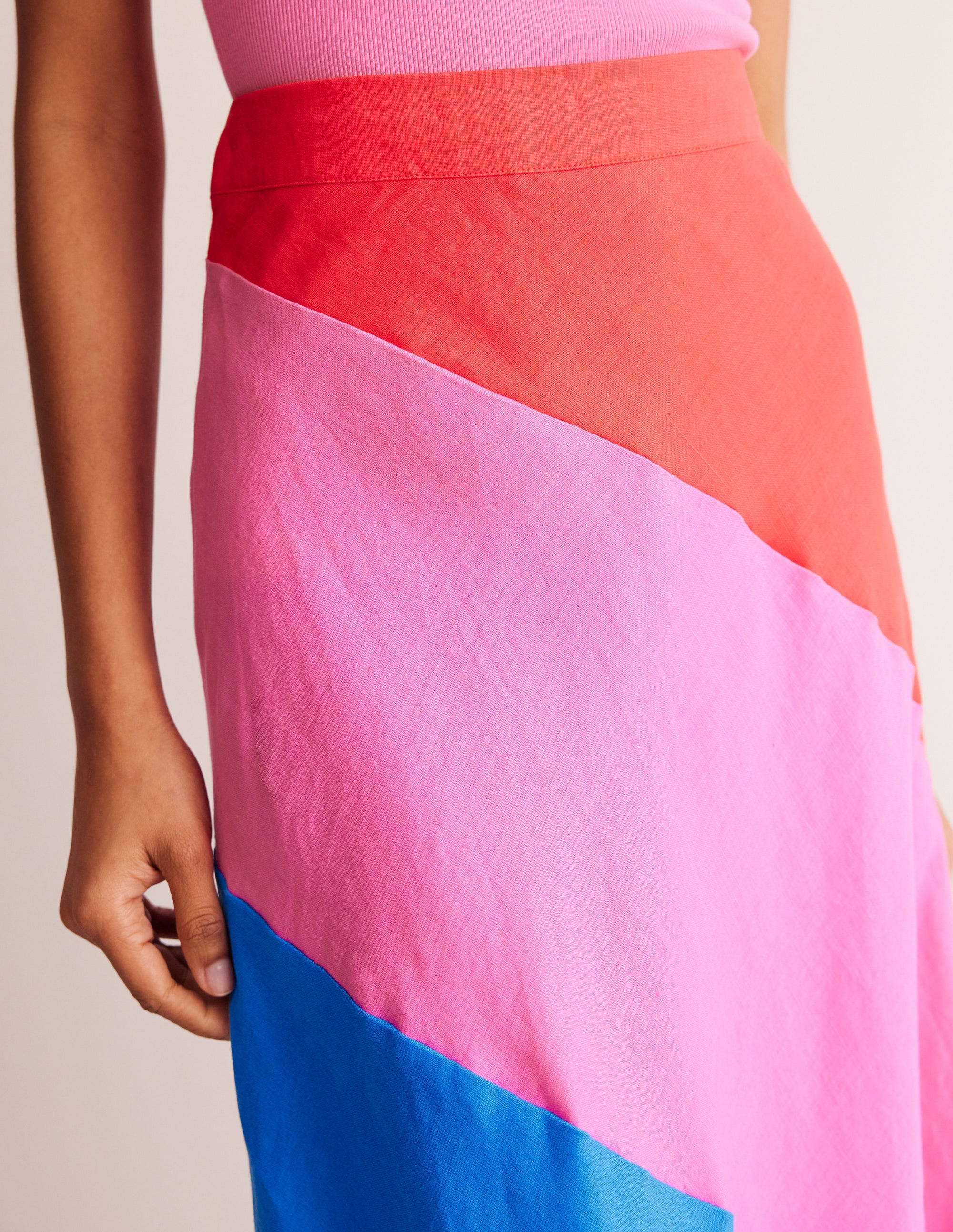 Patchwork Bias-Cut Slip Skirt