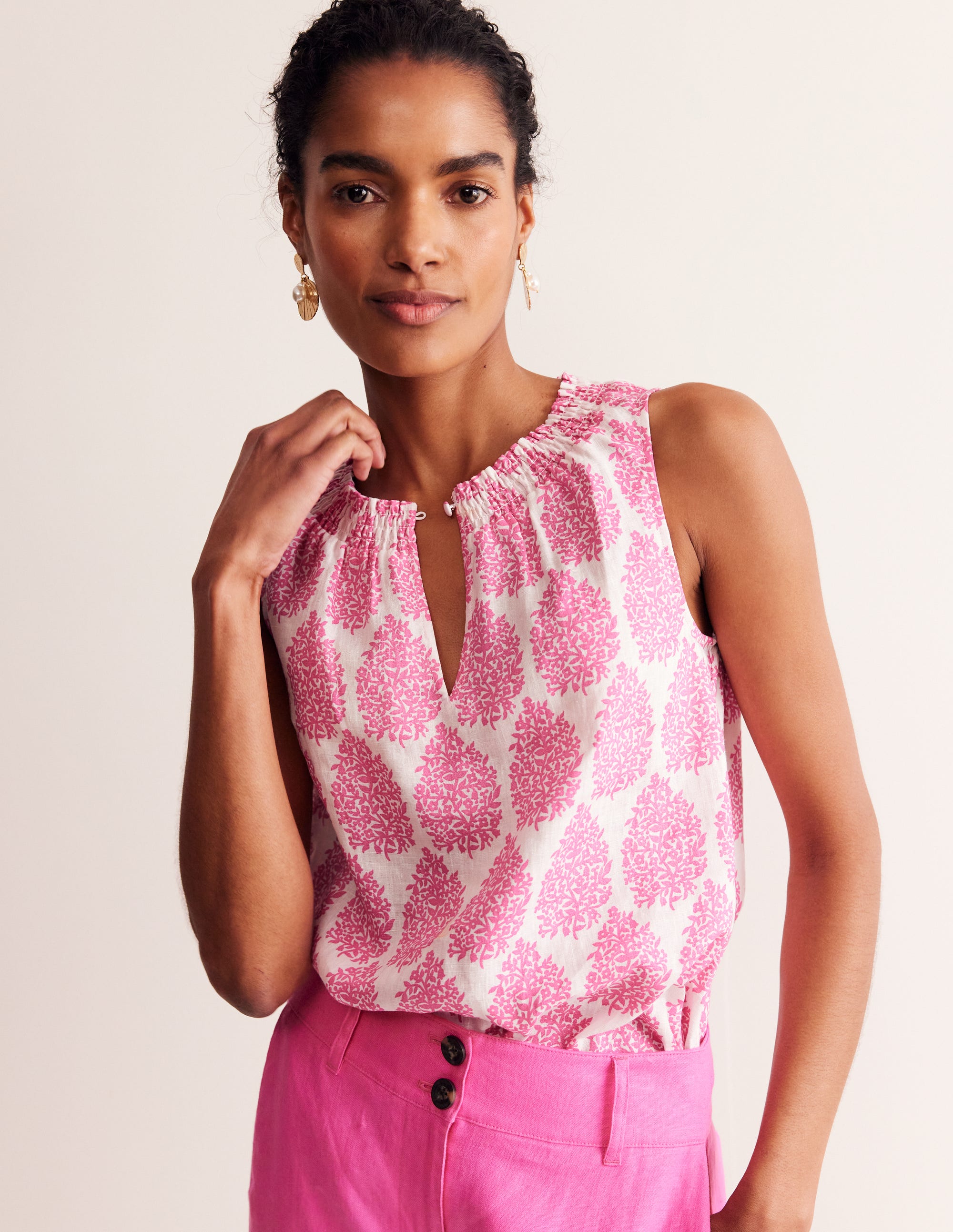 Georgia Linen Sleeveless Top