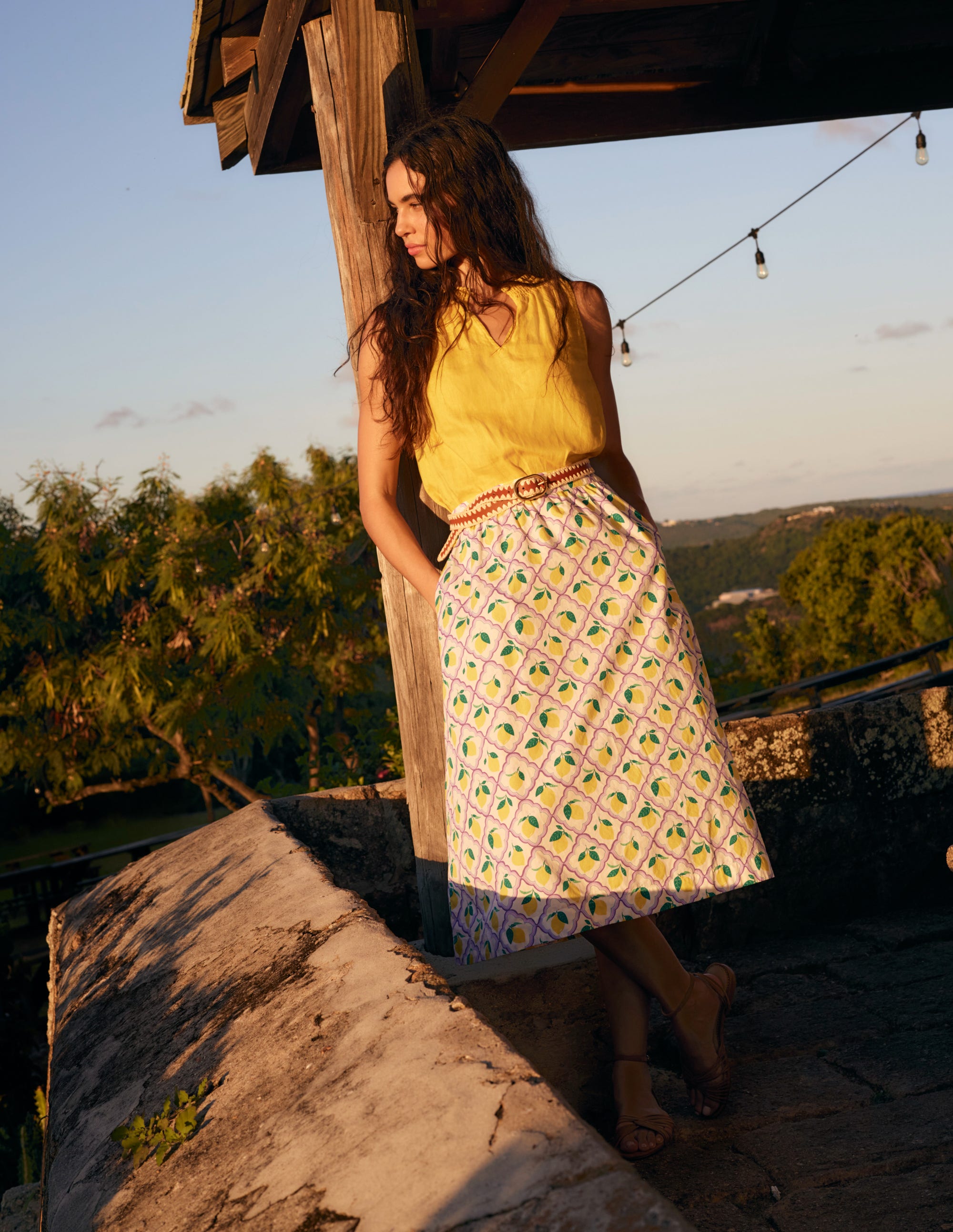 Hattie Poplin Midi Skirt