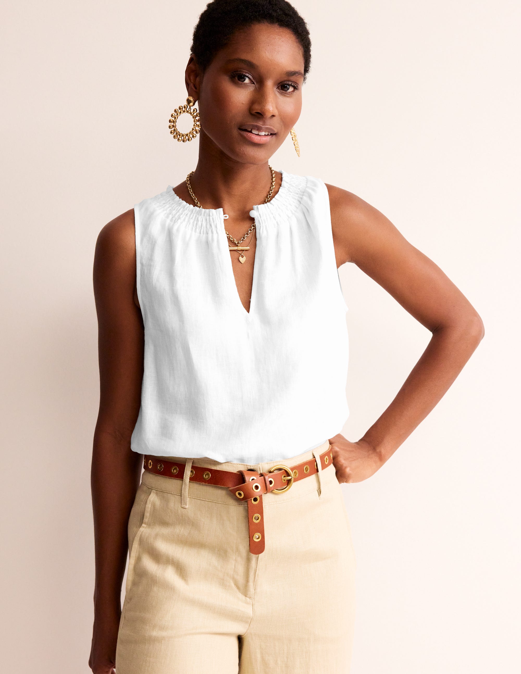 Georgia Linen Sleeveless Top