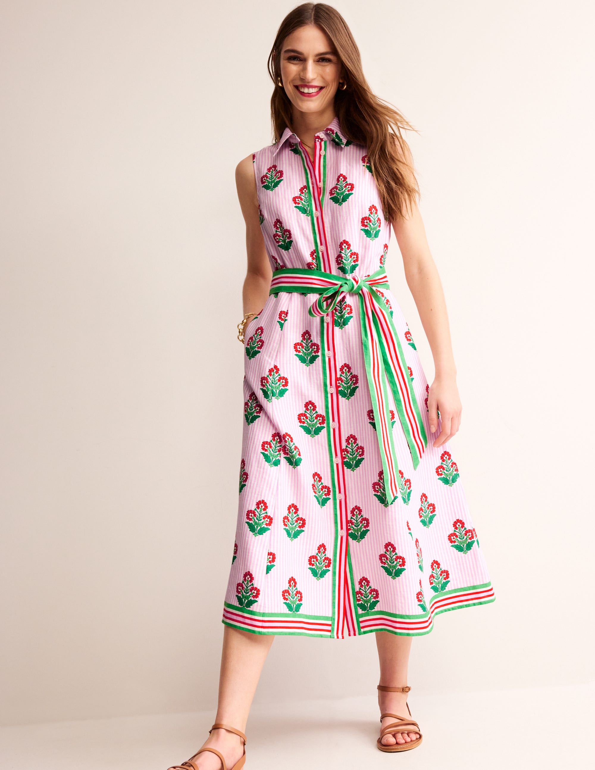 Kate Linen Midi Shirt Dress