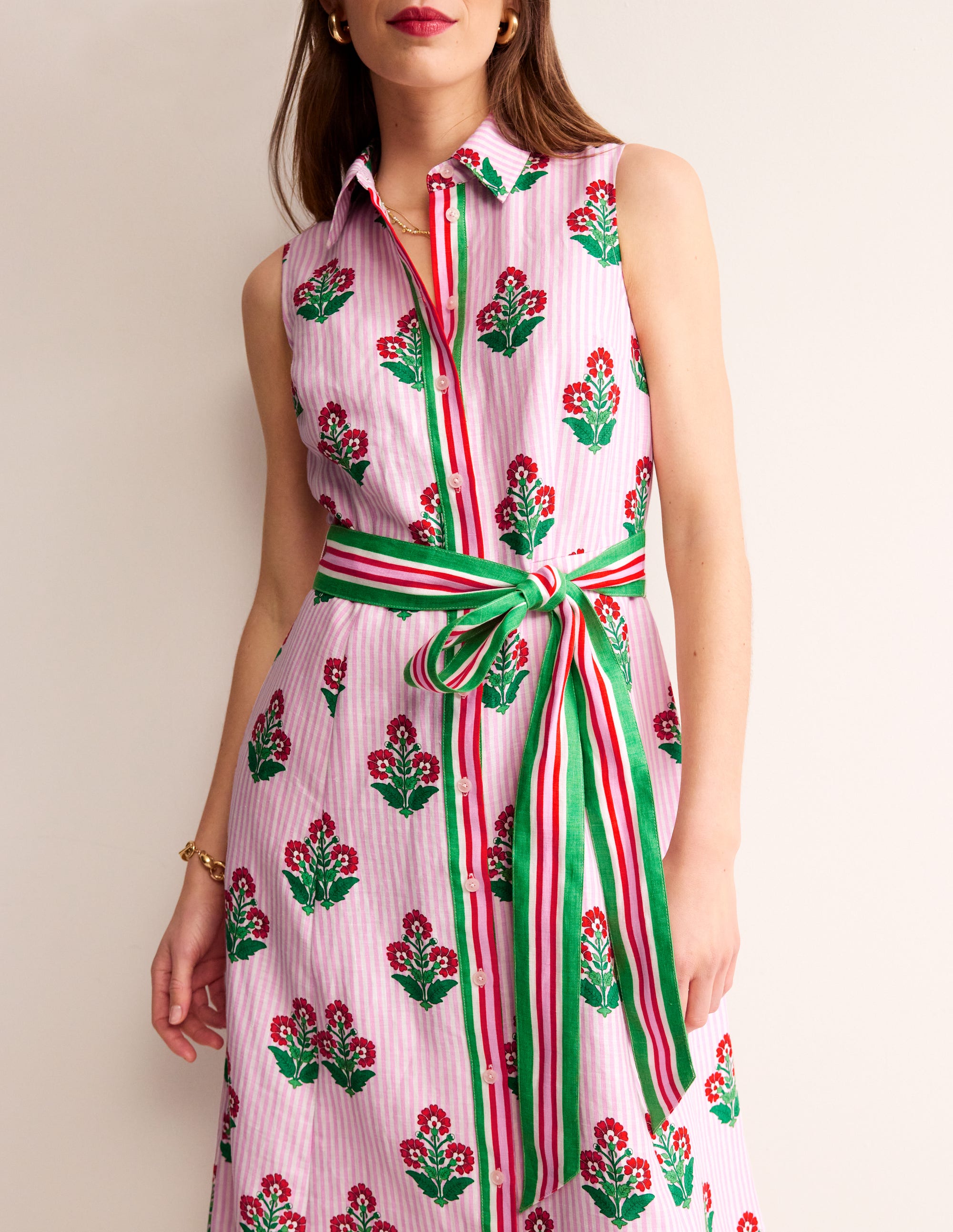 Kate Linen Midi Shirt Dress