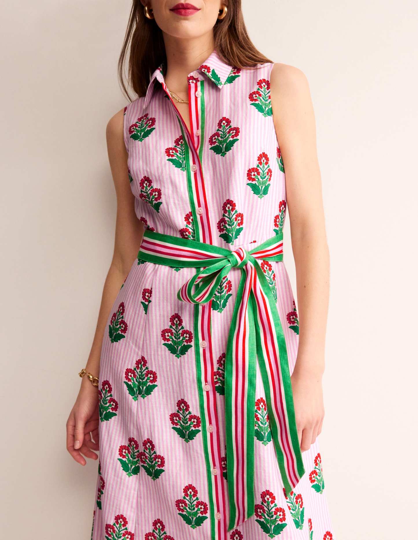 Kate Linen Midi Shirt Dress