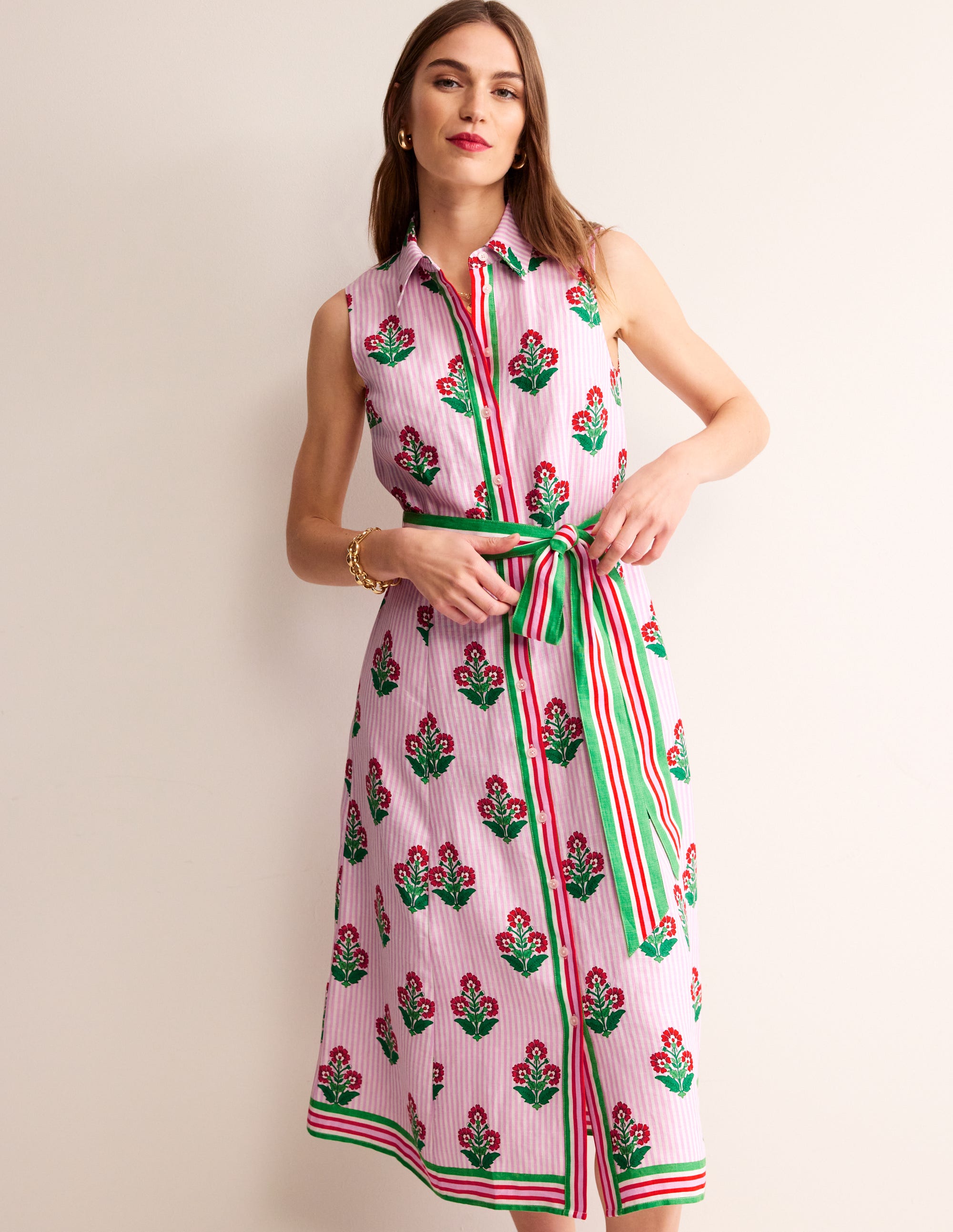 Kate Linen Midi Shirt Dress