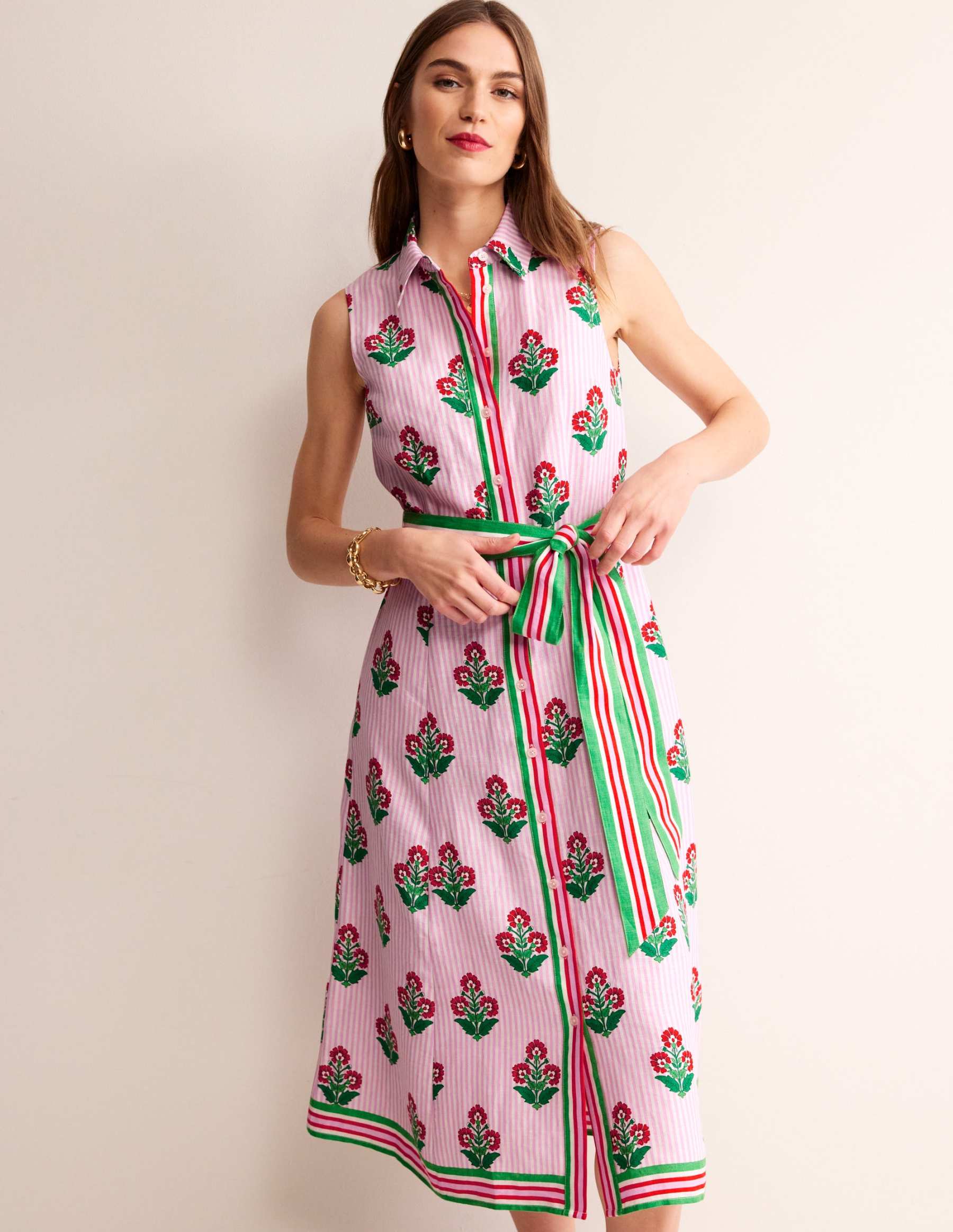 Kate Linen Midi Shirt Dress