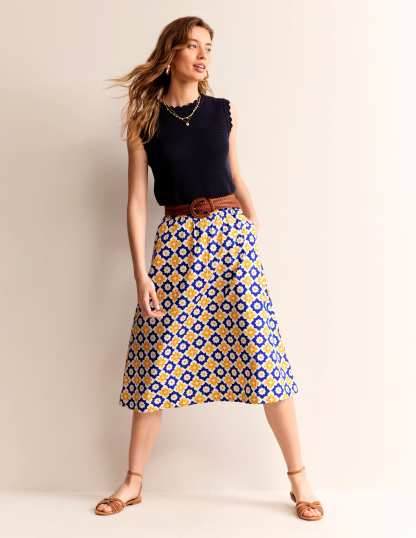Hattie Poplin Midi Skirt