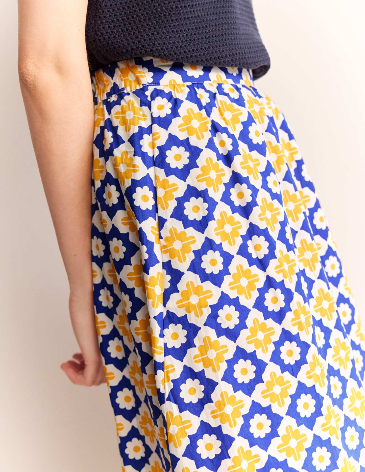 Hattie Poplin Midi Skirt