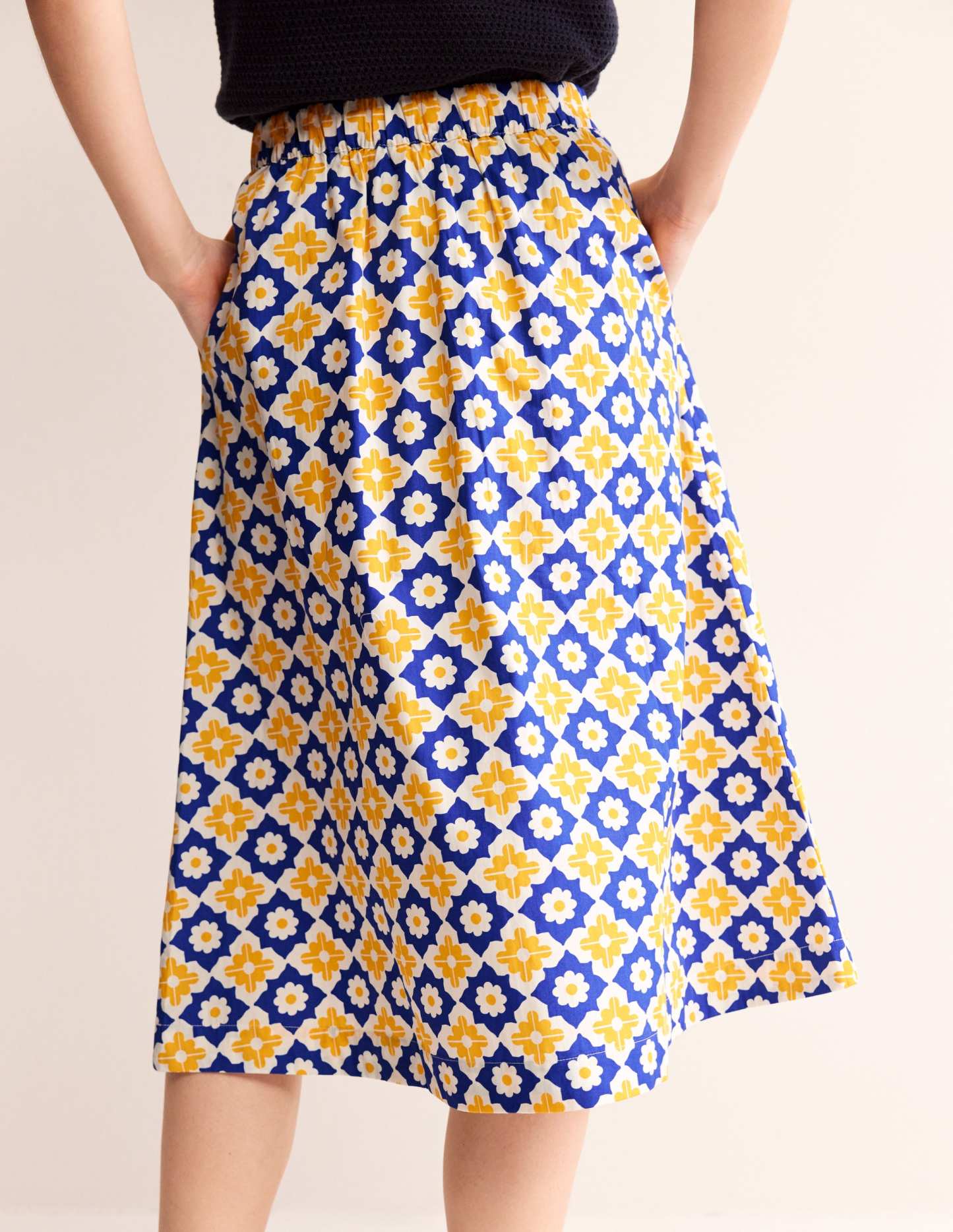 Hattie Poplin Midi Skirt