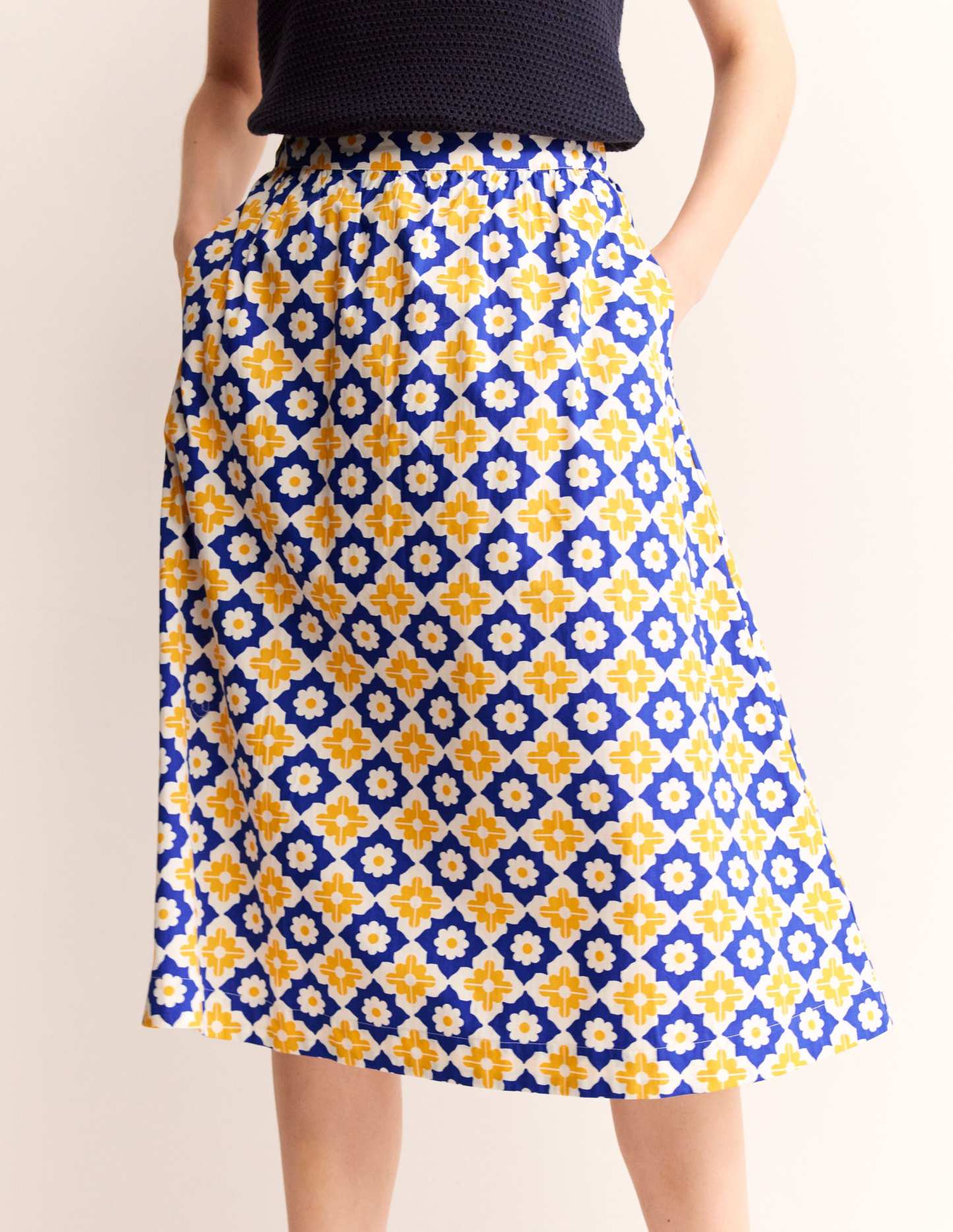 Hattie Poplin Midi Skirt