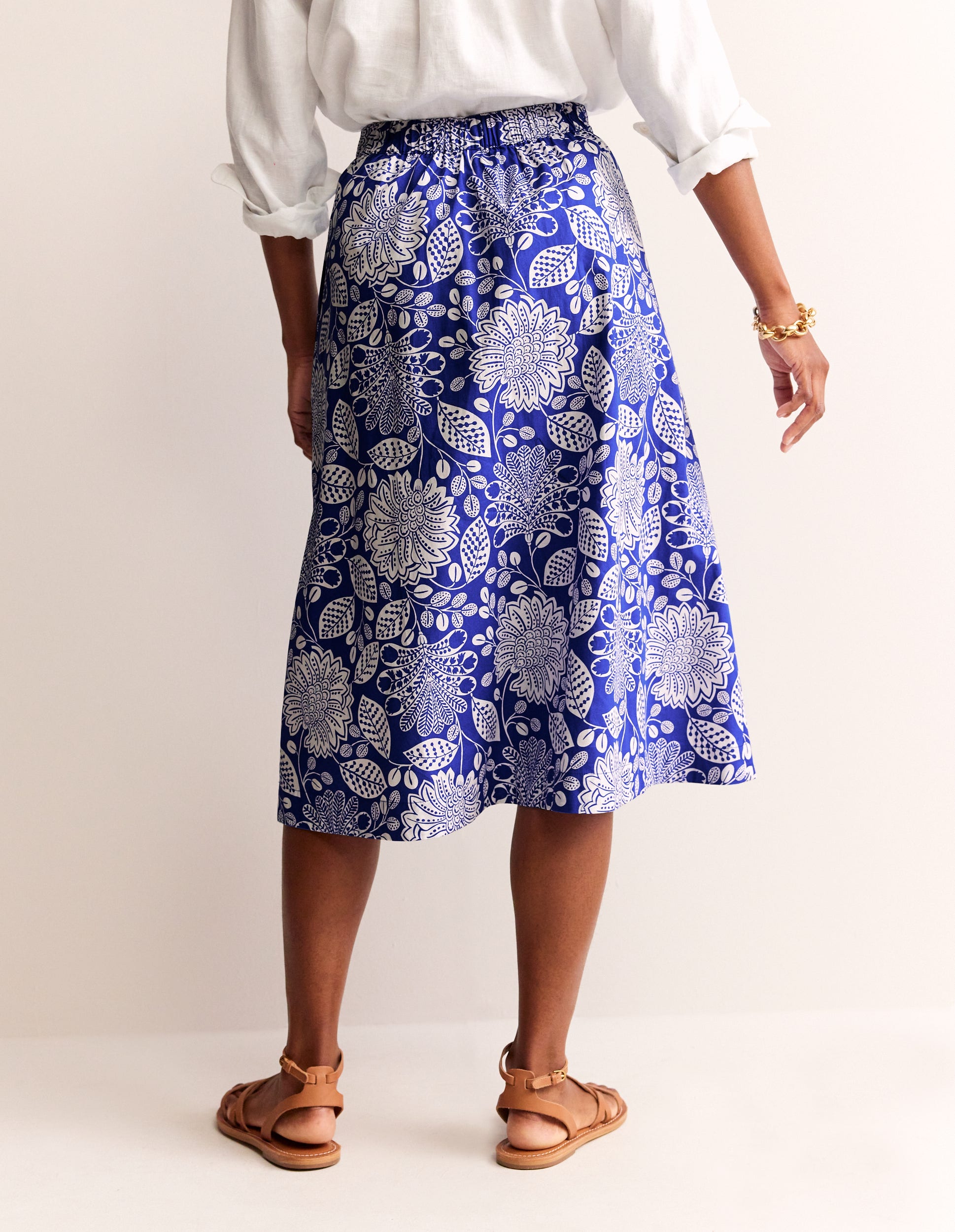 Hattie Poplin Midi Skirt