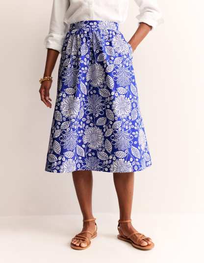 Hattie Poplin Midi Skirt
