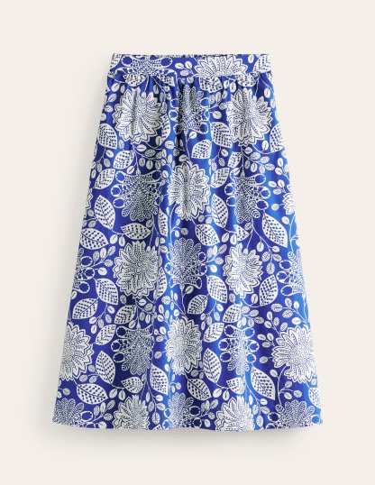 Hattie Poplin Midi Skirt