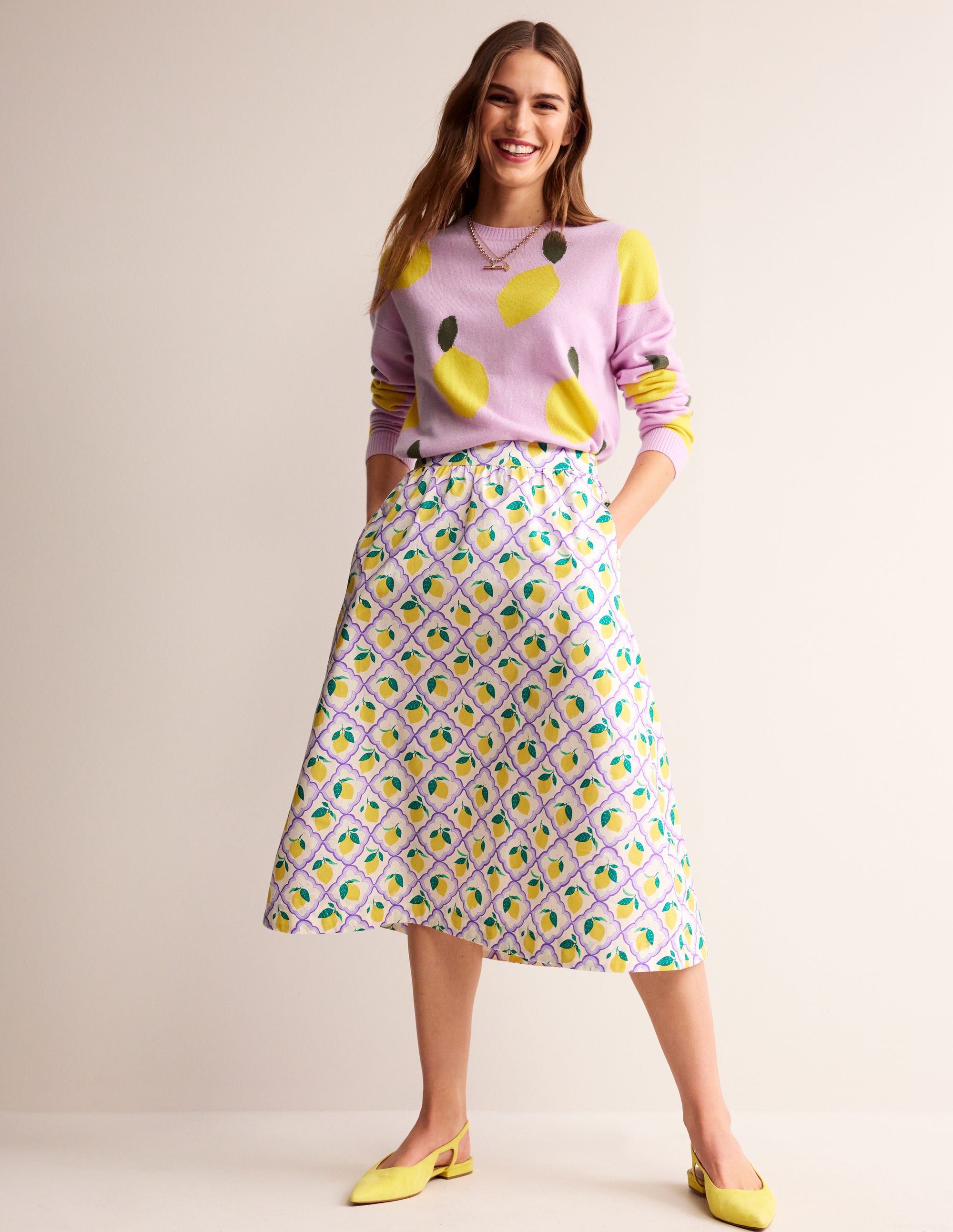 Hattie Poplin Midi Skirt