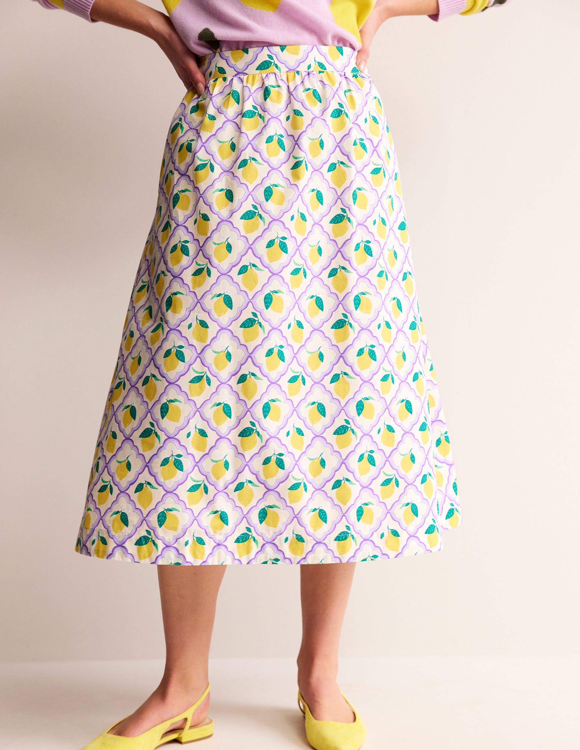 Hattie Poplin Midi Skirt