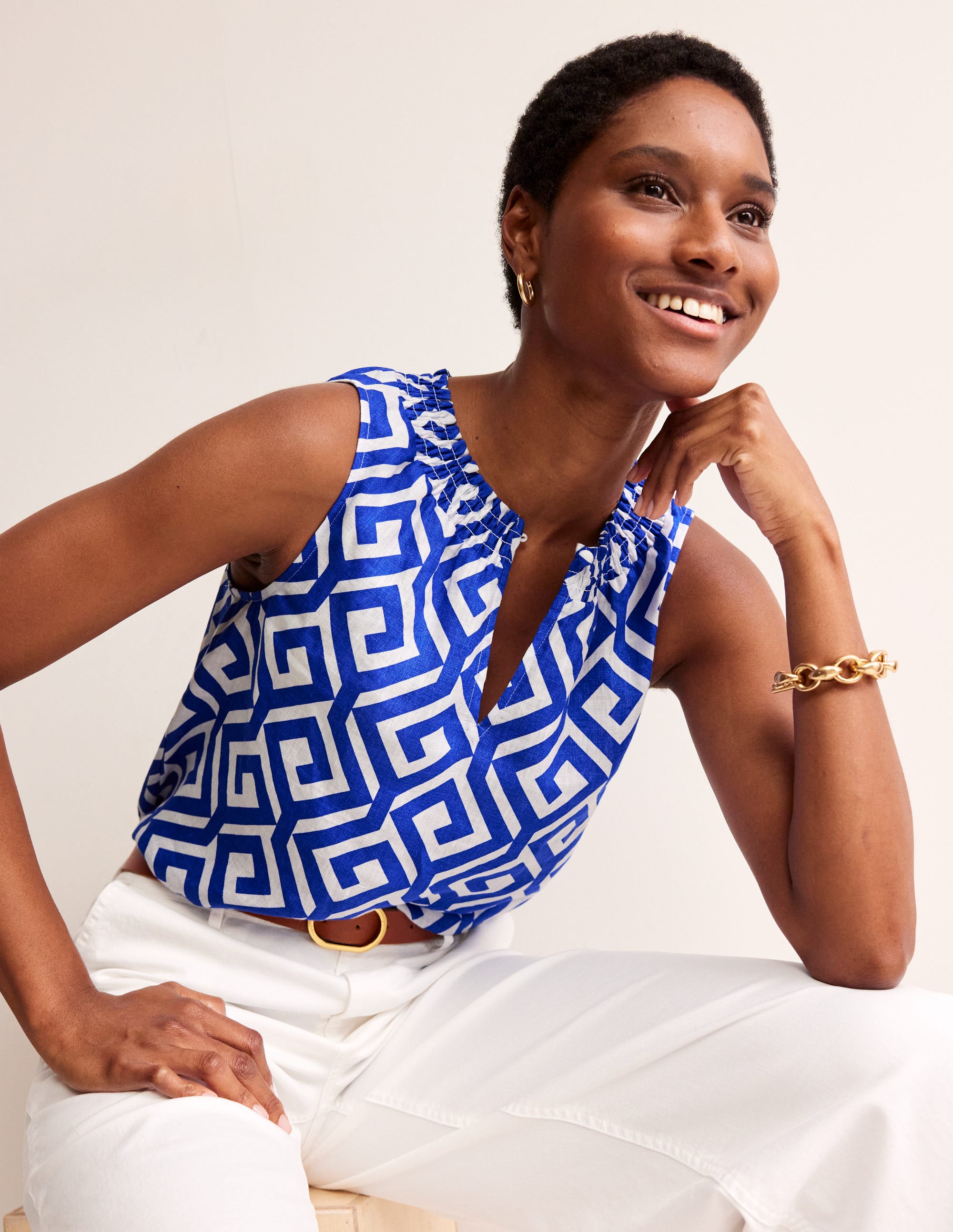 Georgia Linen Sleeveless Top