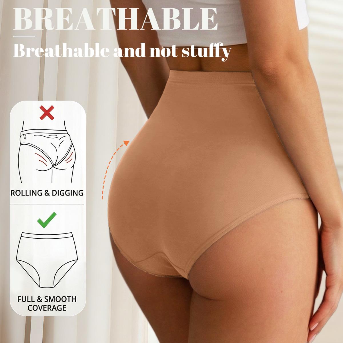 Morelect Women's High-Waist Panties,3/4/5/6/8 Pack Lucky Letter Logo,Cross-Mesh Panel Underwear,Ultra Soft Comfort Fit Briefs - Womenswear SpringStatements