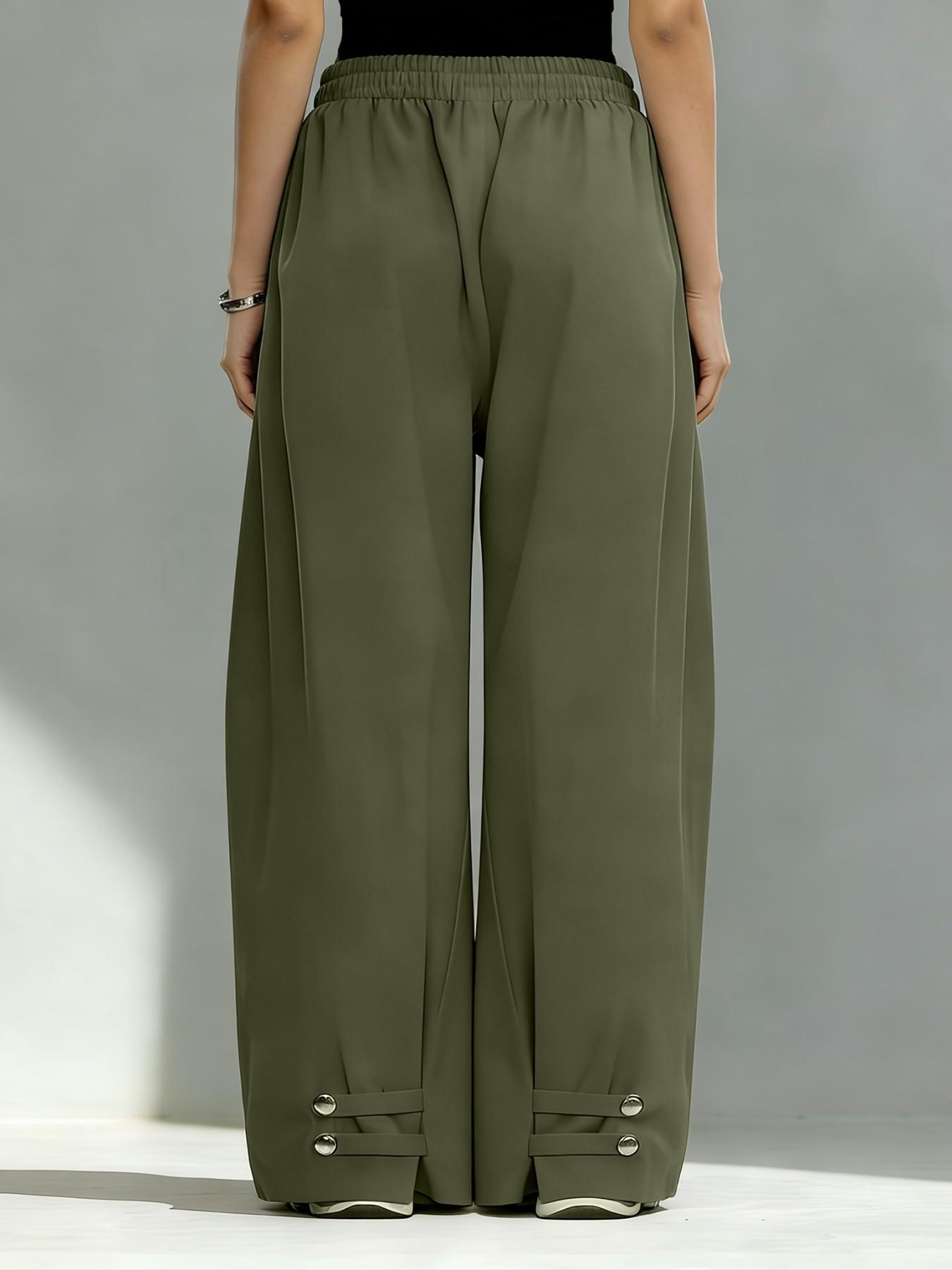 Hiphop Cool Girl Style Pleated Cuffed Lantern Pants