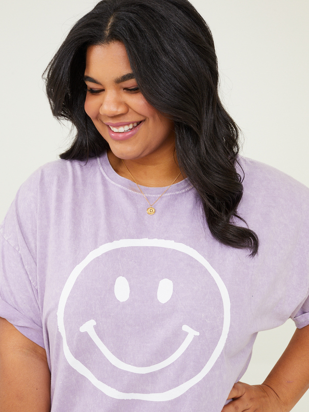 Smiley Face Oversized Tee