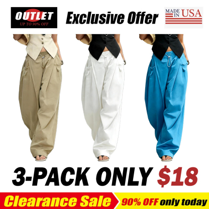 Hiphop Cool Girl Style Pleated Cuffed Lantern Pants