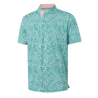 Men's Performance Dry Fit Stretch Henley Printed Golf Shirt