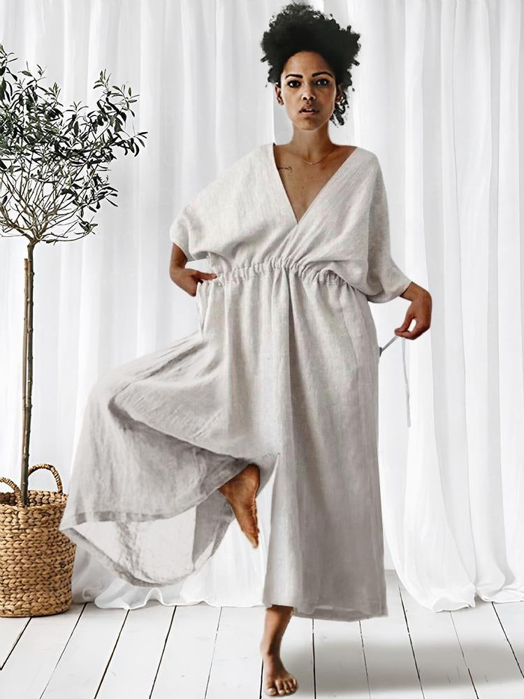 Japandi-Kimono Style Adjustable Belt Jumpsuit