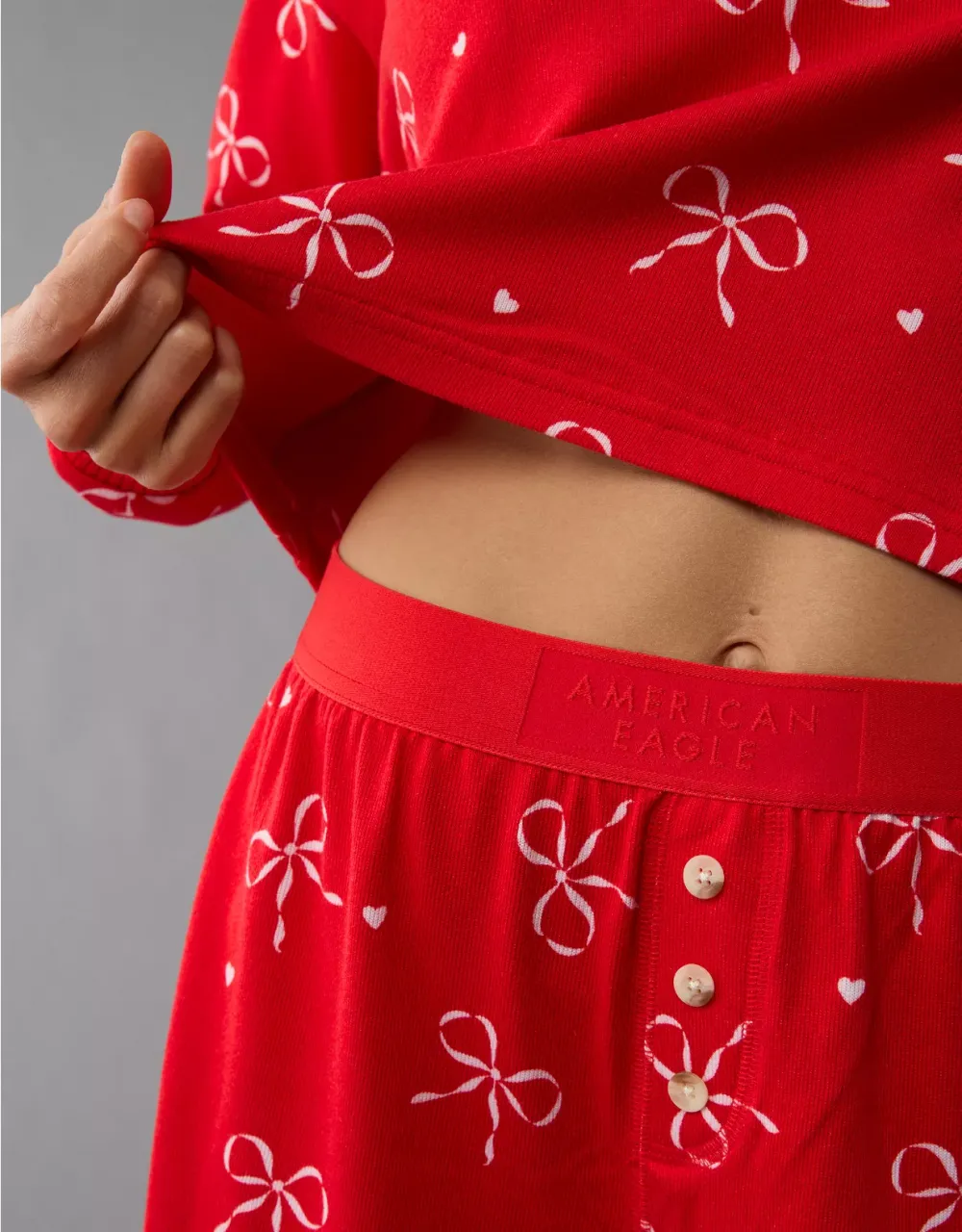 Ae Bow Plush Pj Set