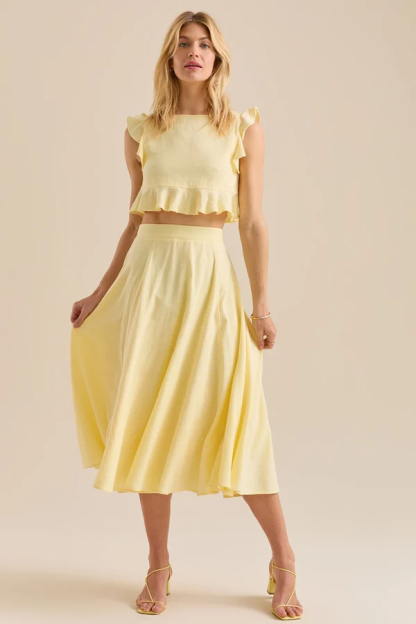 Grace Linen Midi Skirt