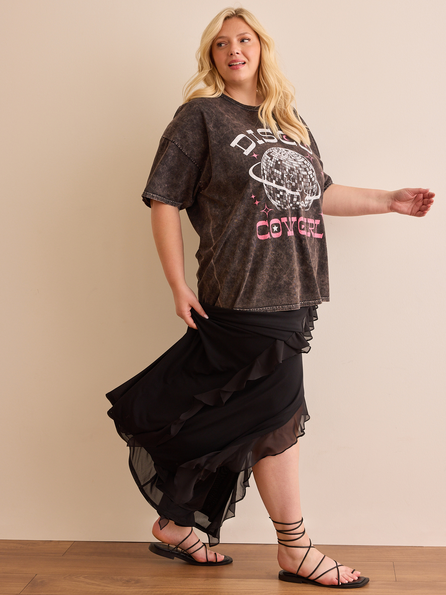 Disco Cowgirl Oversized Tee