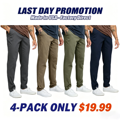 Men's Casual Stretch Twill Cotton Chino Pants