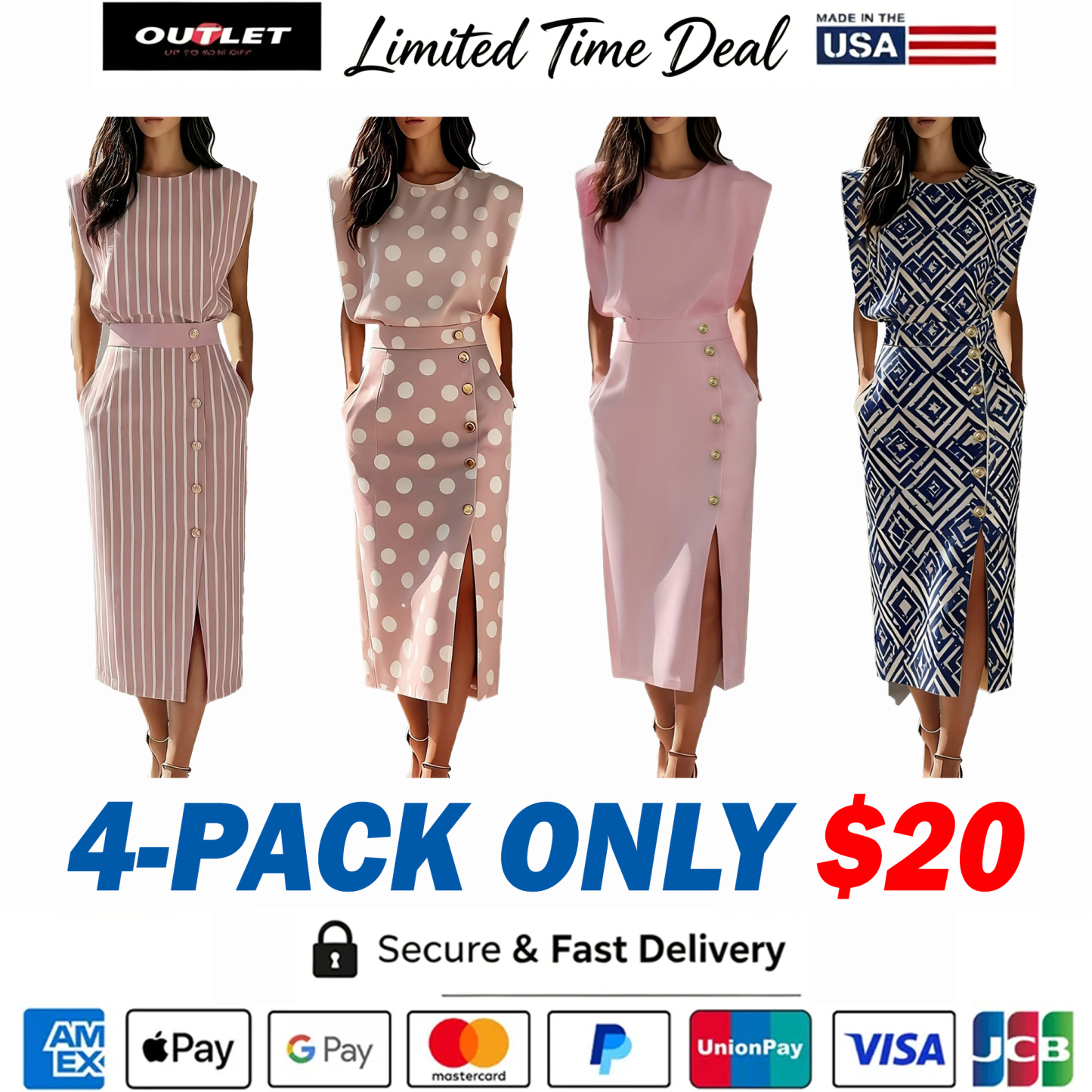Women's Elegance Button Split Versatile Striped Mid-Length Slimming Dress