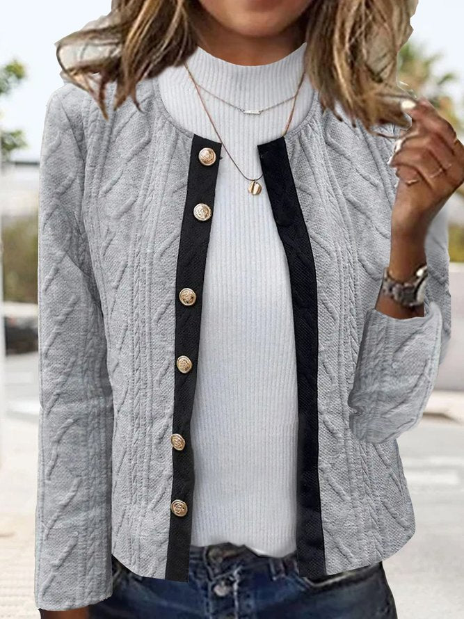 Grey Long Sleeve Outerwear
