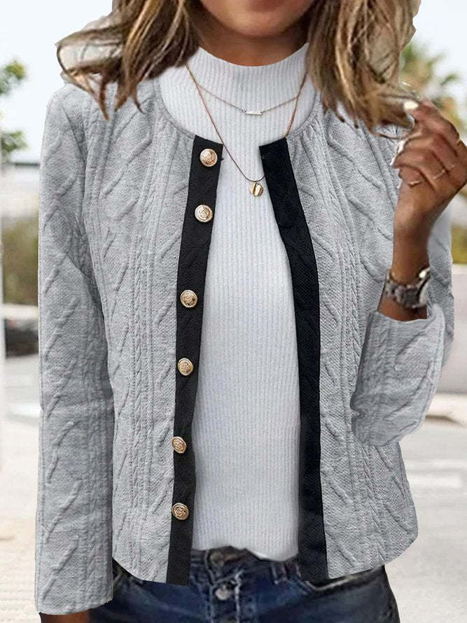 Grey Long Sleeve Outerwear