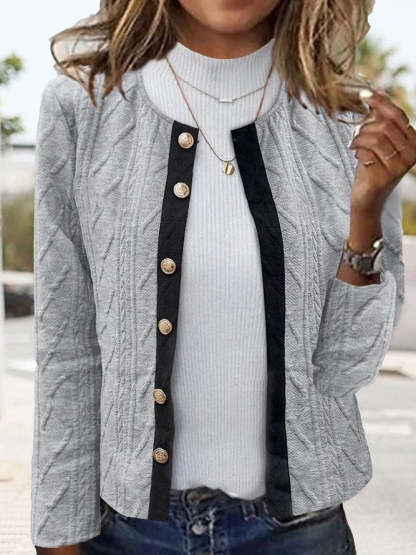 Grey Long Sleeve Outerwear