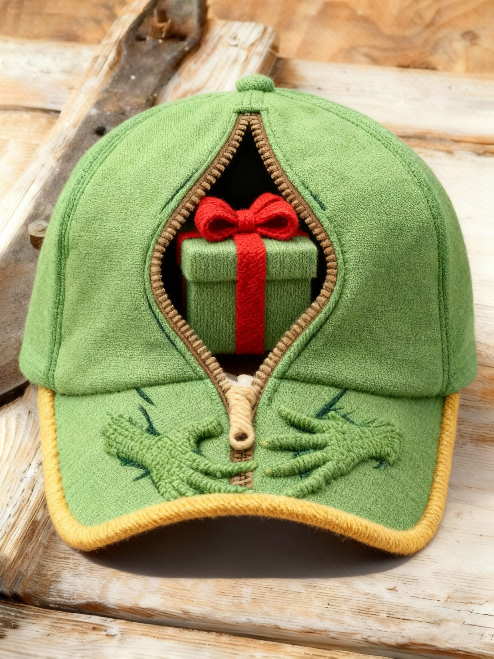 Unisex Funny Zipper Christmas Gifts Hat