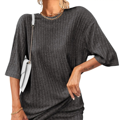 Women's Breathable Ribbed set (Stretchy Tee & Bike Shorts) 