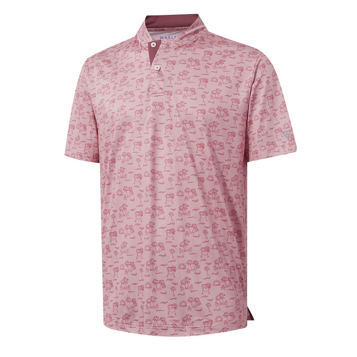 Men's Performance Dry Fit Stretch Henley Printed Golf Shirt
