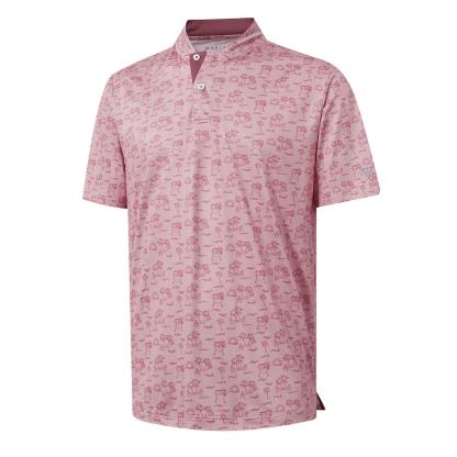 Men's Performance Dry Fit Stretch Henley Printed Golf Shirt