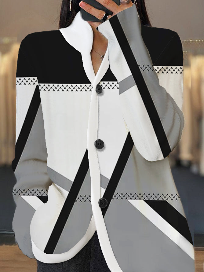 Distinctive Color Block V-Neck Shirt