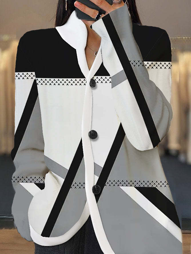 Distinctive Color Block V-Neck Shirt