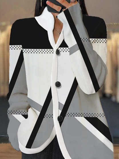 Distinctive Color Block V-Neck Shirt