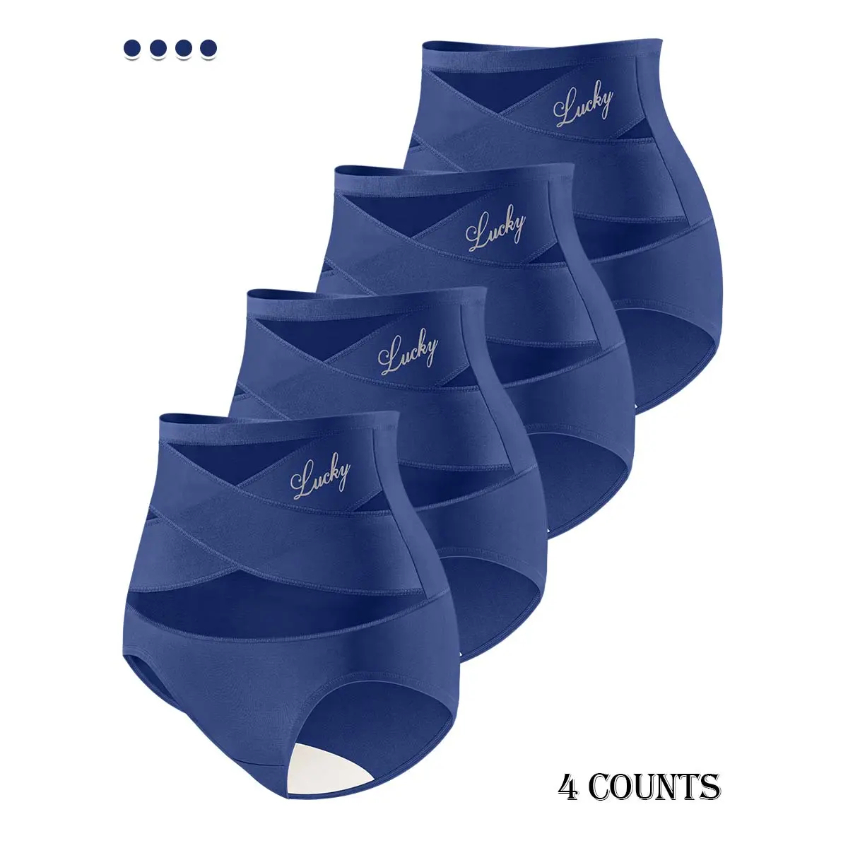 Women's Cross-Mesh Panel High-Waist Panties 