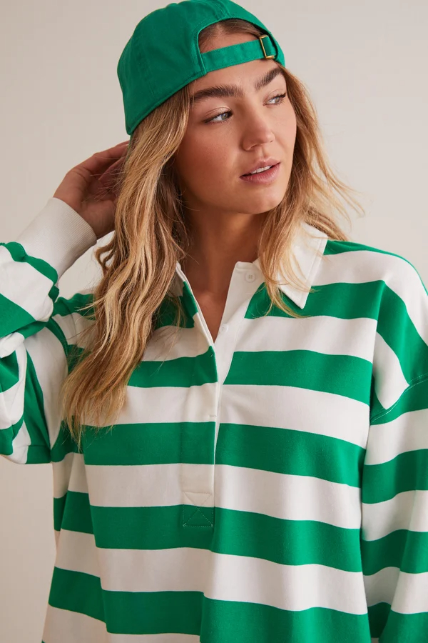 Line Up Striped Polo Top