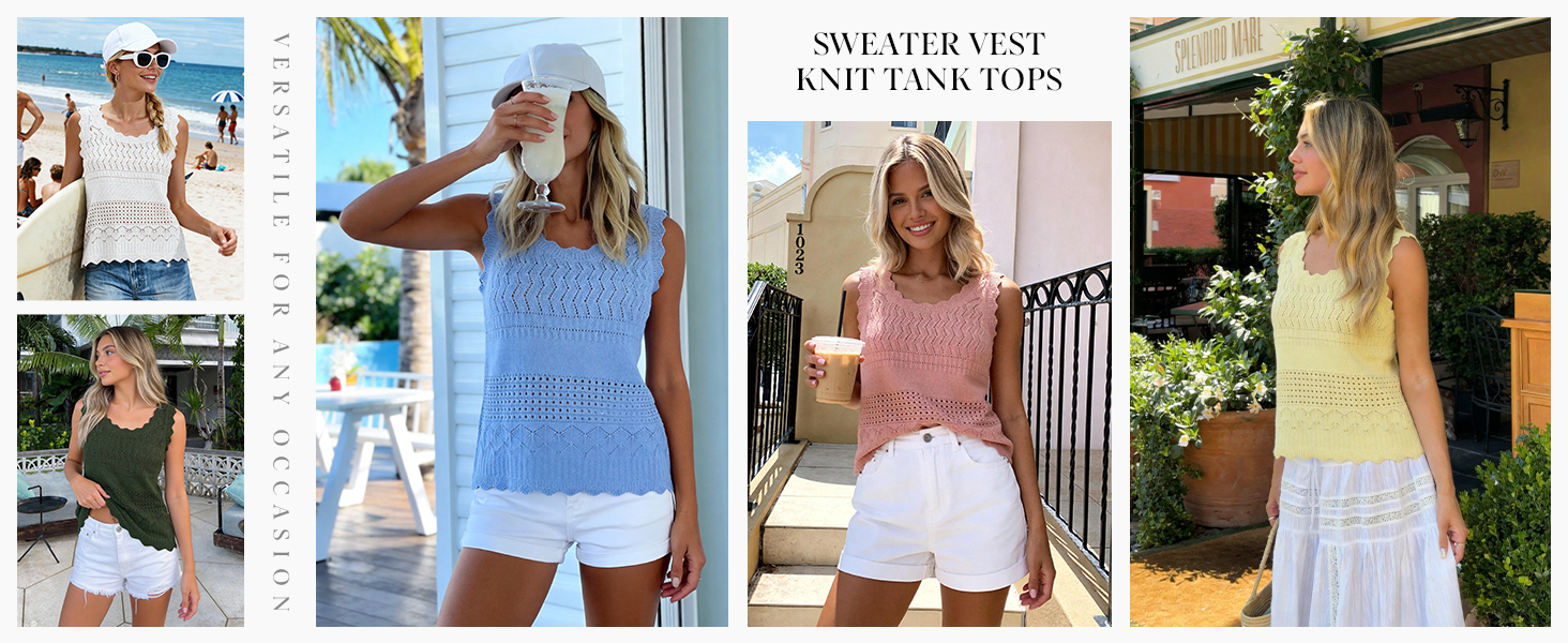 crop tank tops for women; crochet top summer outfits for women 2026; cropped tank tops for women