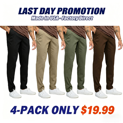 Men's Casual Stretch Twill Cotton Chino Pants