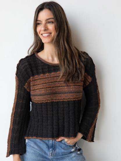 Monterey Tape Yarn Sweater - Black