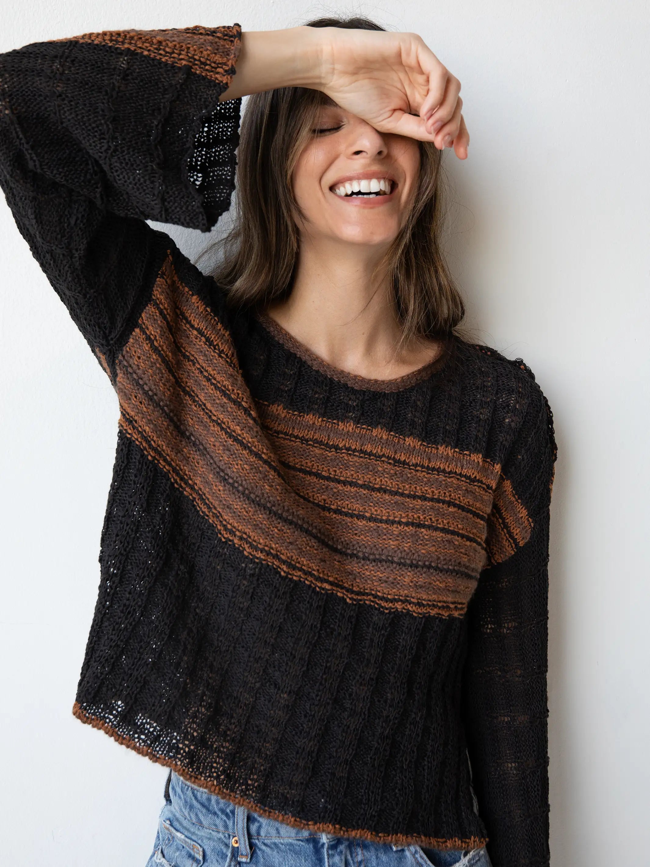 Monterey Tape Yarn Sweater - Black