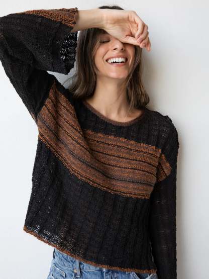 Monterey Tape Yarn Sweater - Black