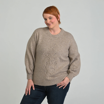 Textured Floral Sweater