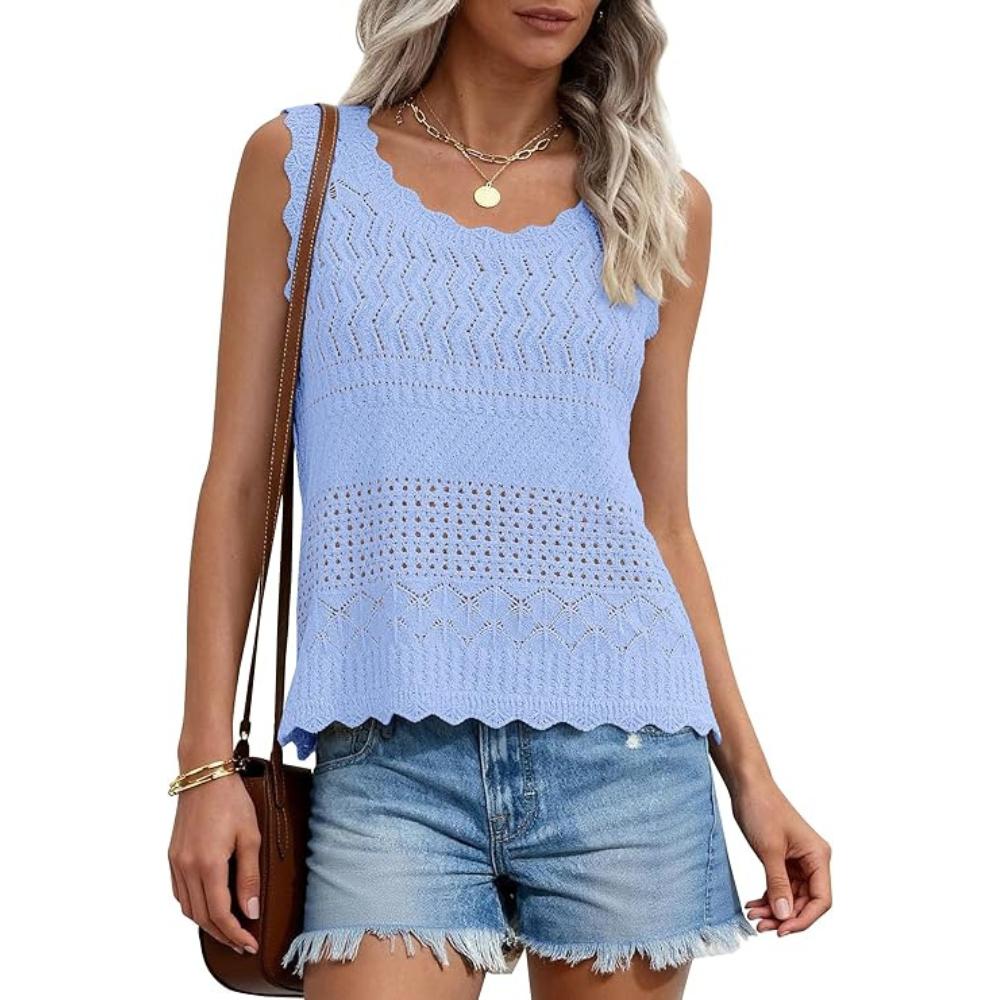 Women's Boho Beach Knit Crochet Tank Tops