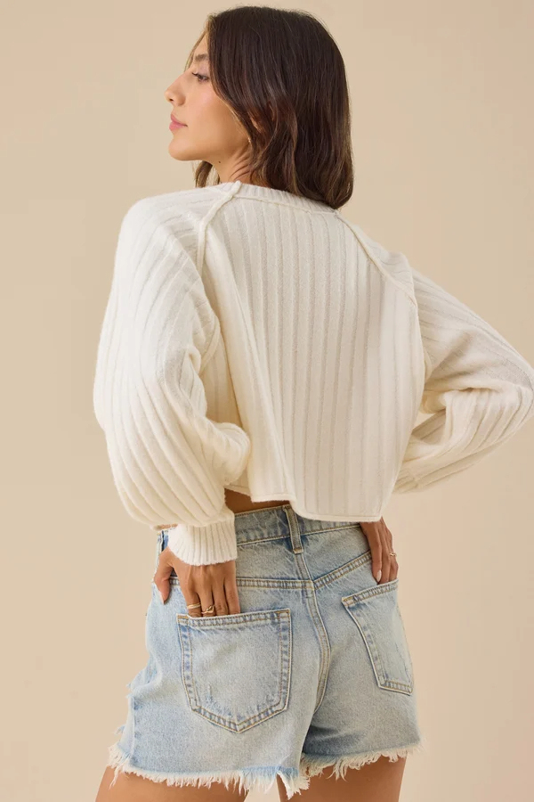 Claire Ribbed Crop Sweater